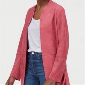 H&M Pink Faux Suede Long Coat, Size 4, NWOT